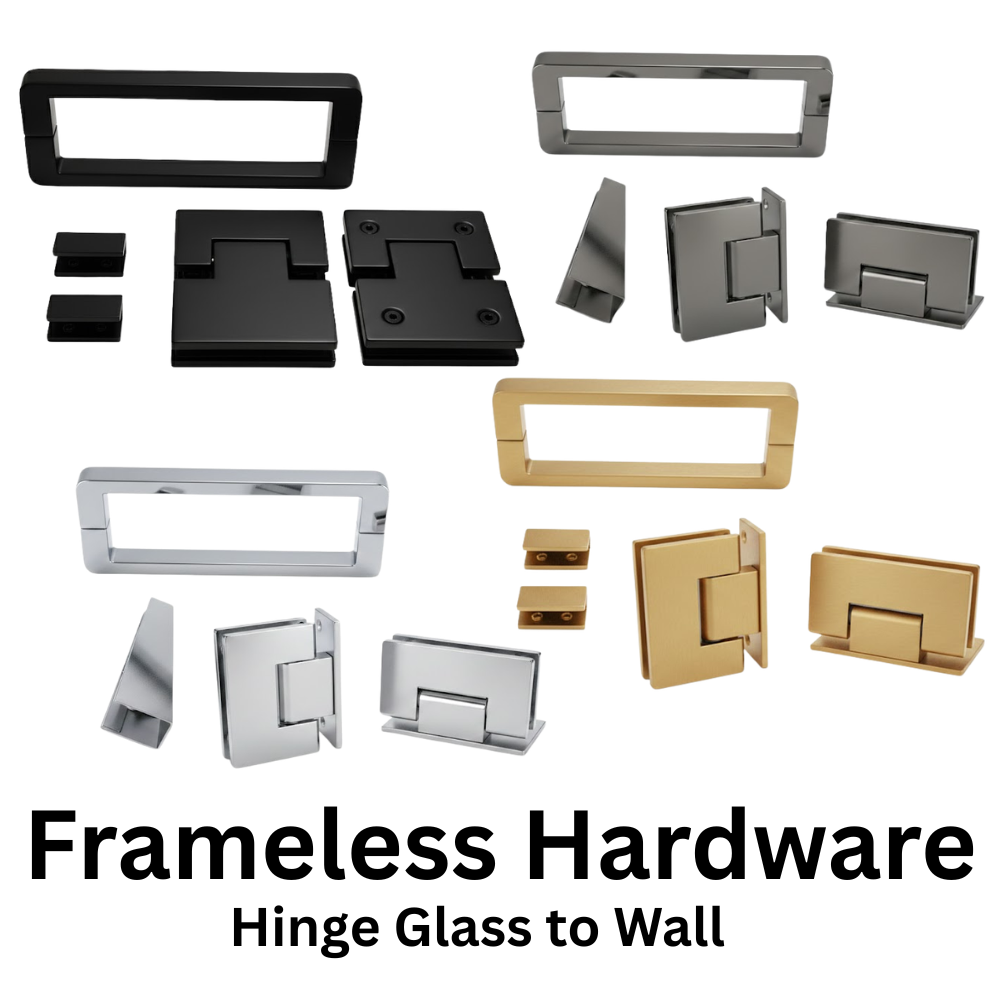 Frameless Hardware Hinge Glass-to-Wall