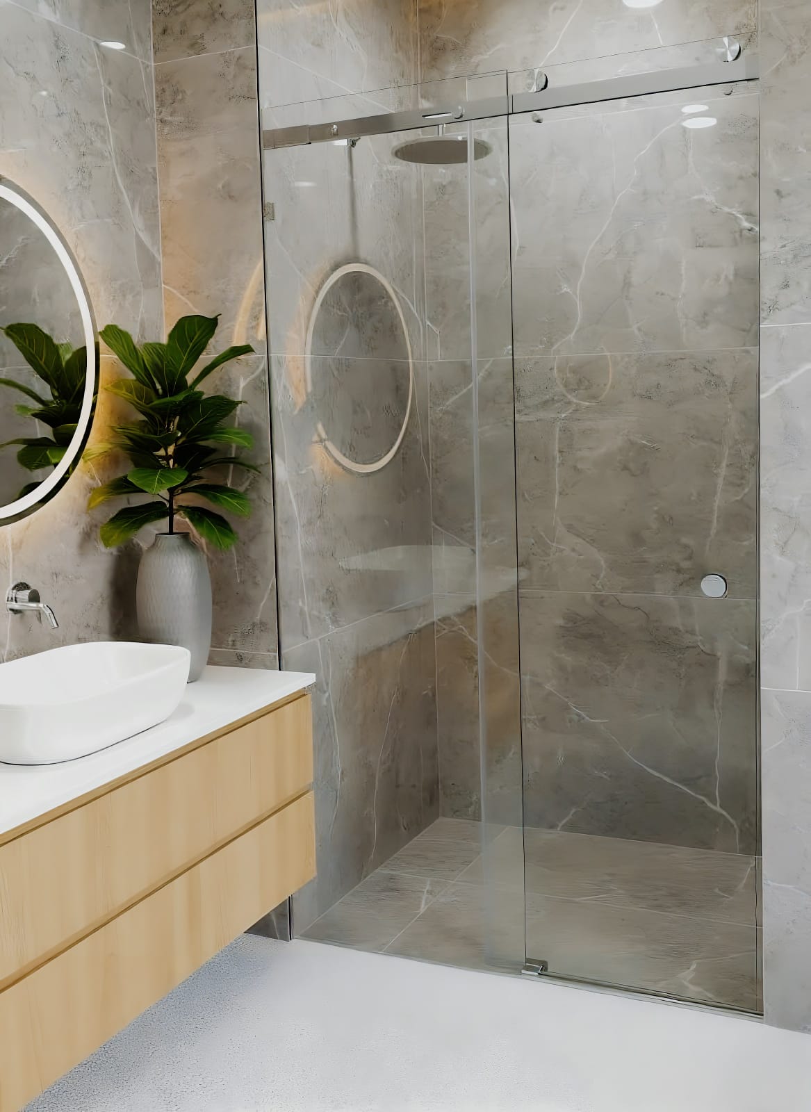 Sliding Door Series (2 panels) with black hardware