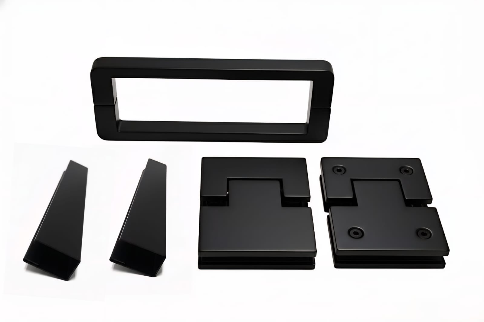 Frameless Corner Set Hardware — U Channel — Matt Black