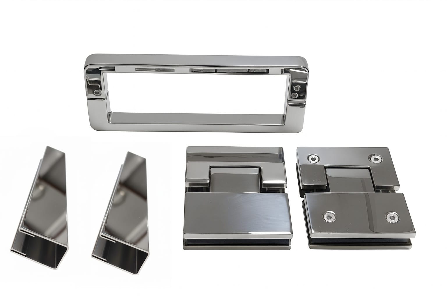 Frameless Corner Set Hardware — U Channel