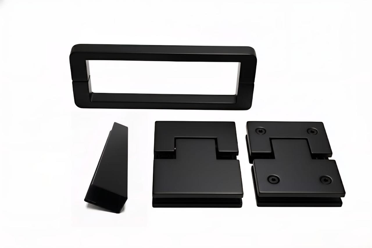  Frameless Wall To Wall Hardware — U Channel — Matt Black